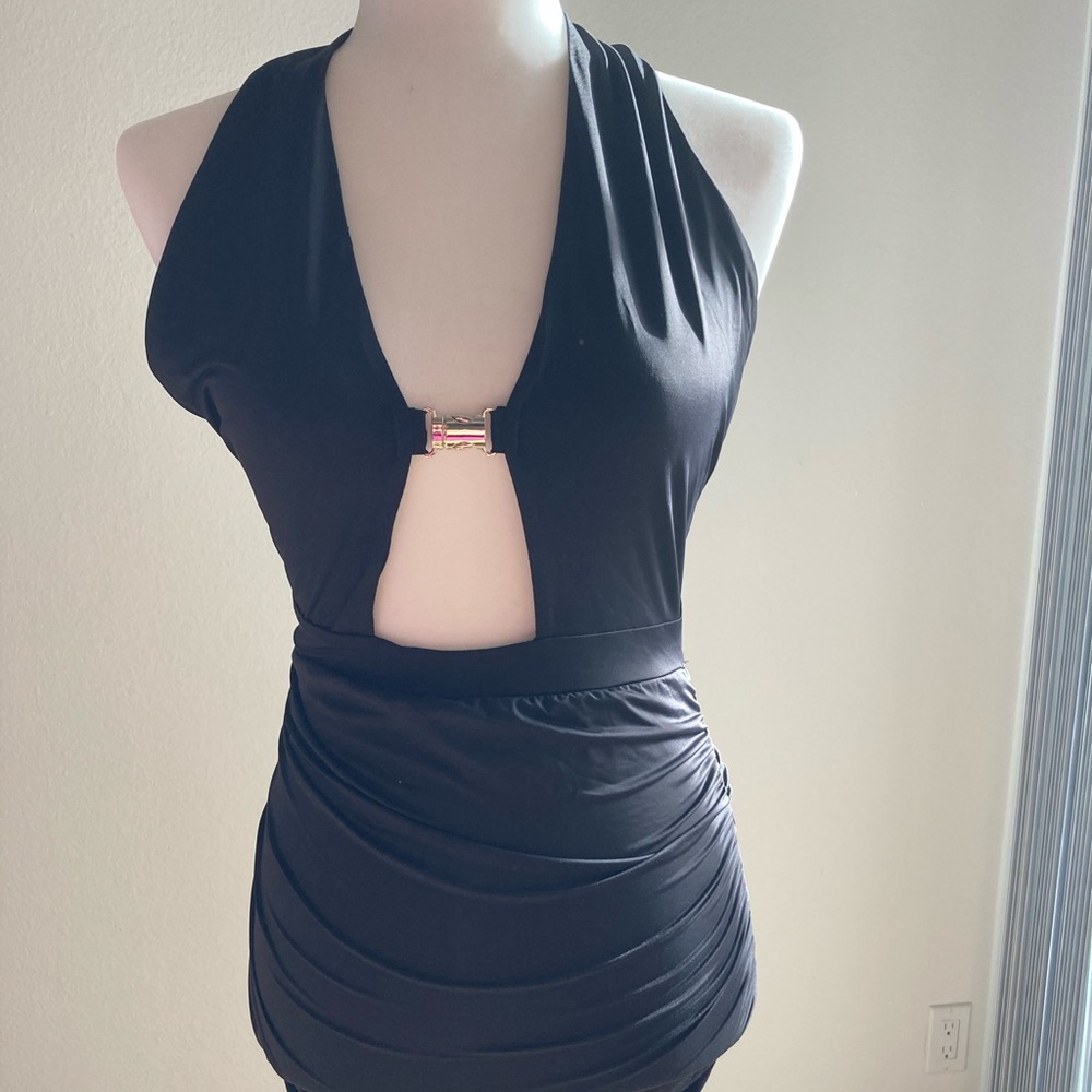 NWT: Black racer back dress